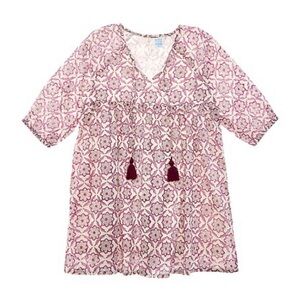 MER ST. BARTH NWOT Sz 6 Floral Patterned Dress with Tasseled Tie at Neck